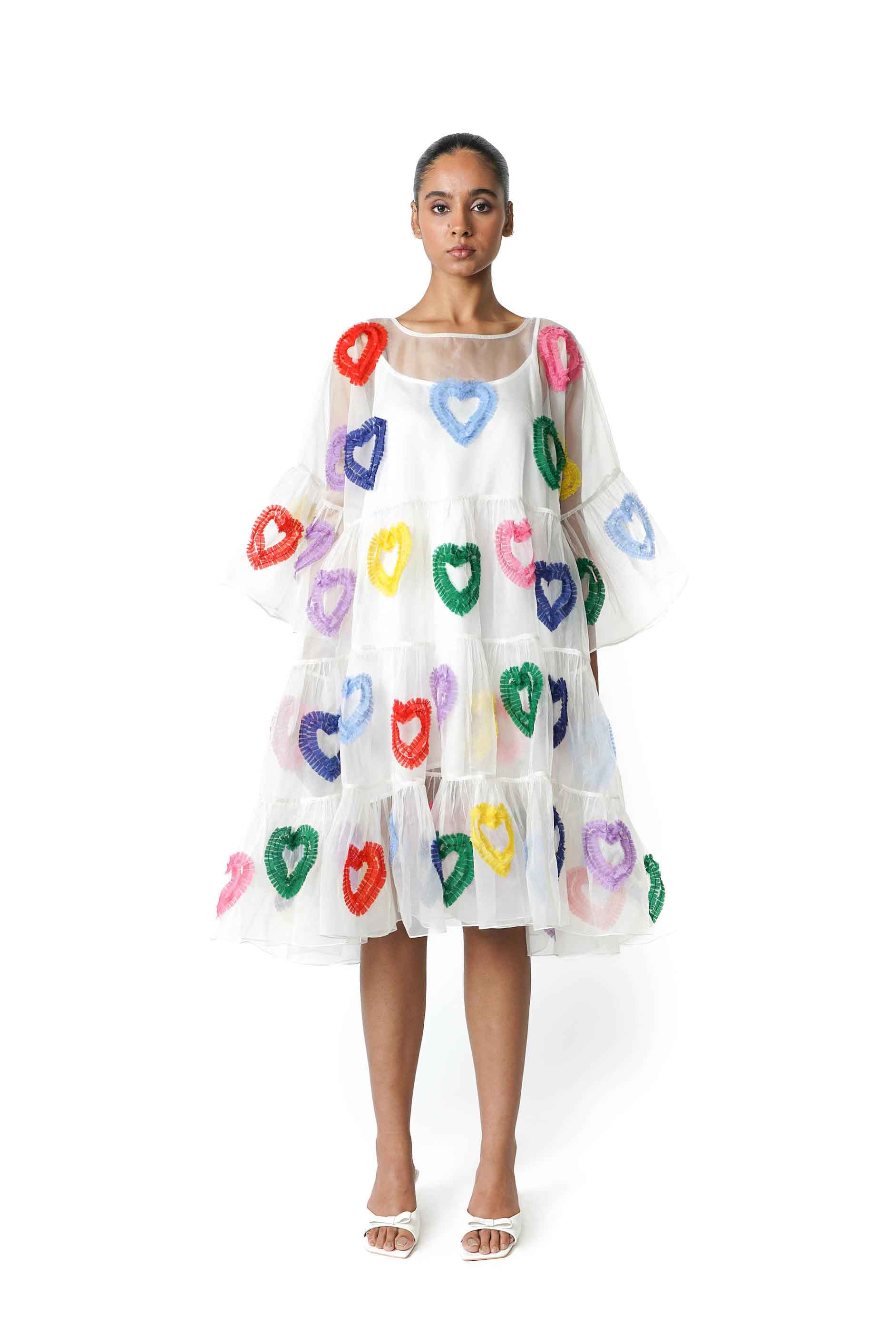 open lace back dress Multi Colour Organza Dress main image 0