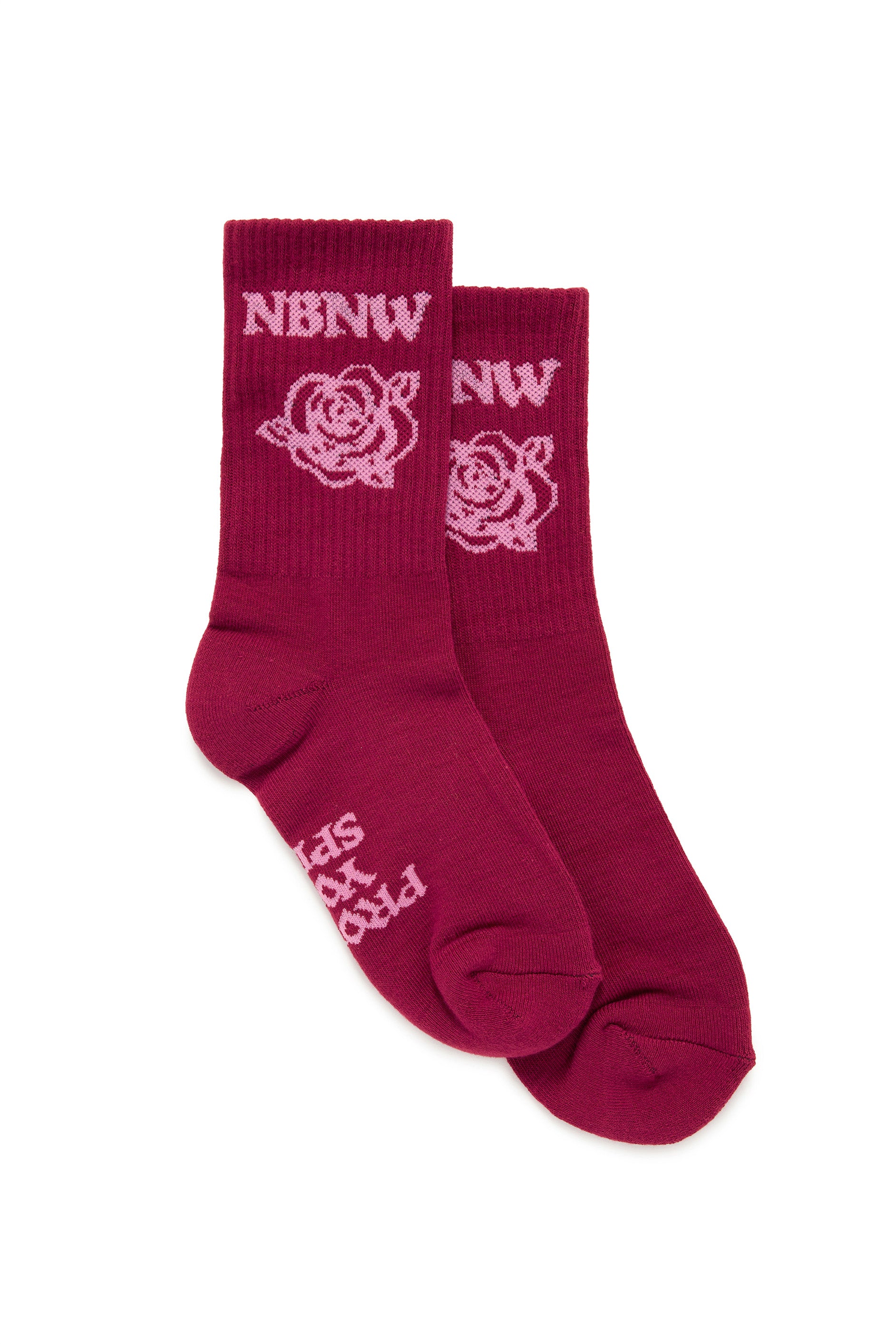 ME. x NBNW Rose Socks [Wine] – NORBLACK NORWHITE