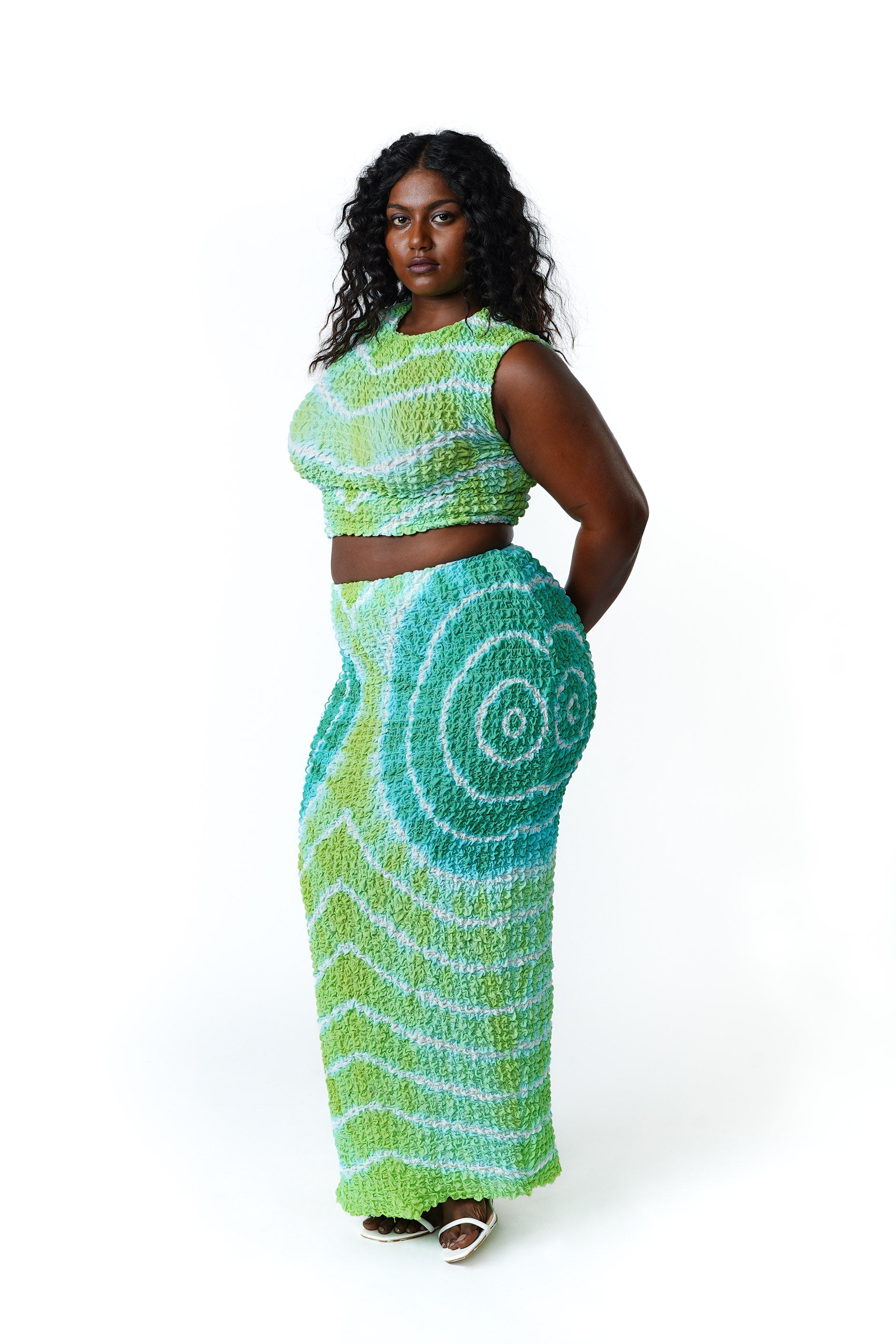 Bubble Smocked Tube Skirt [Lime Light]