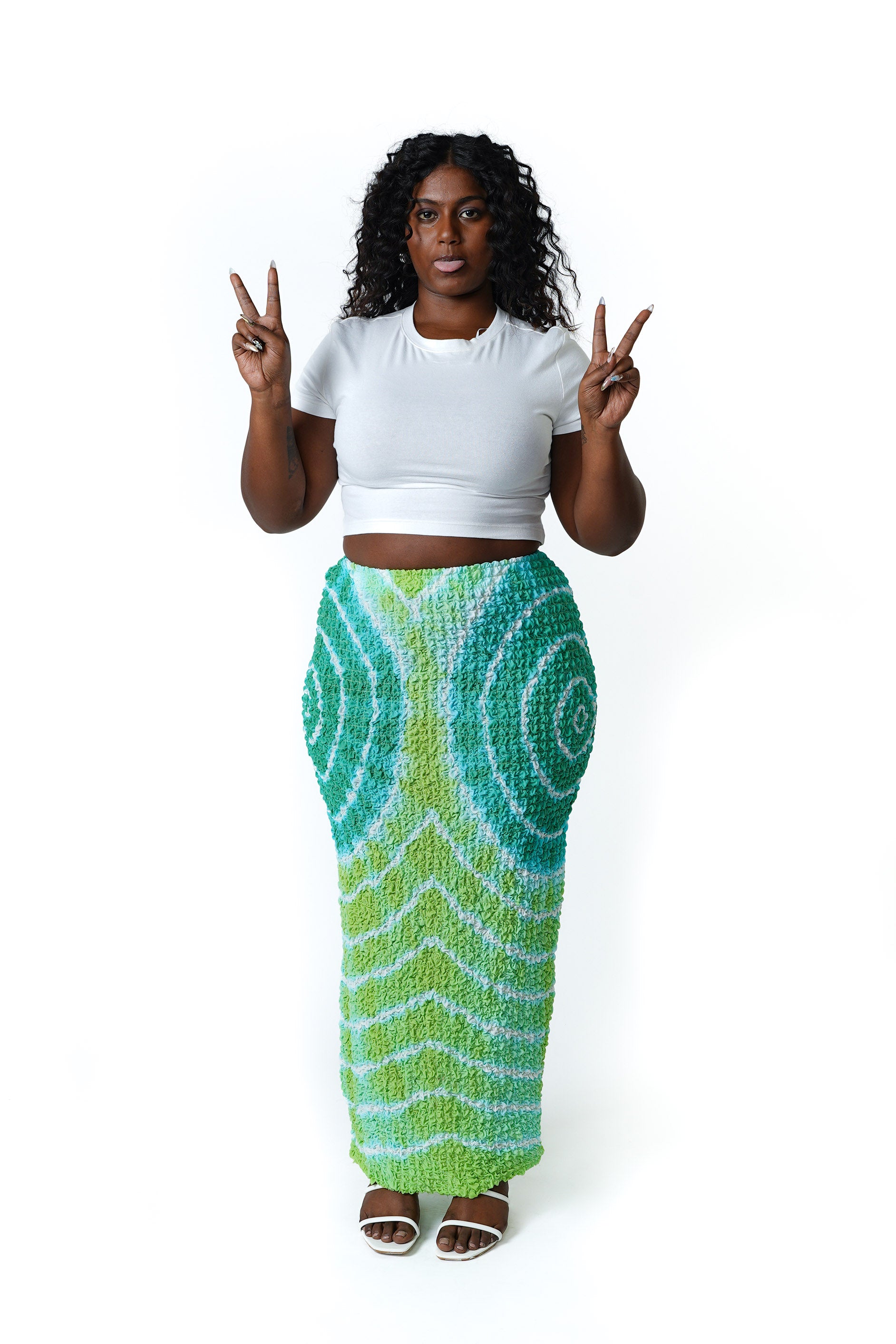 Bubble Smocked Tube Skirt [Lime Light]