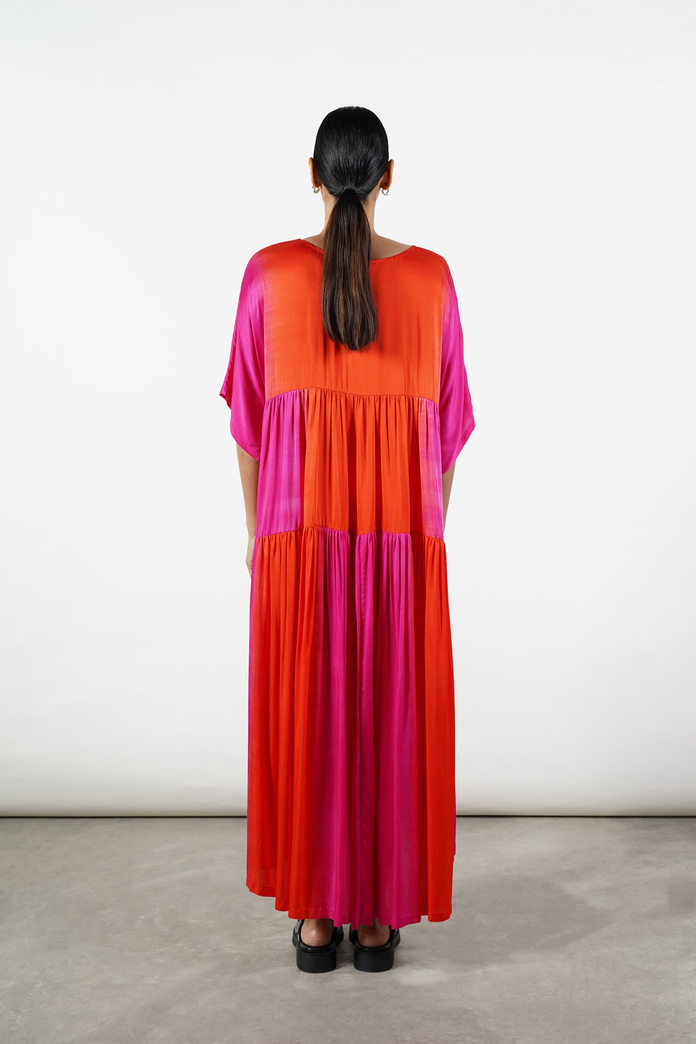 Dipped Gathered Dress [Tropical Rush] - XS, S