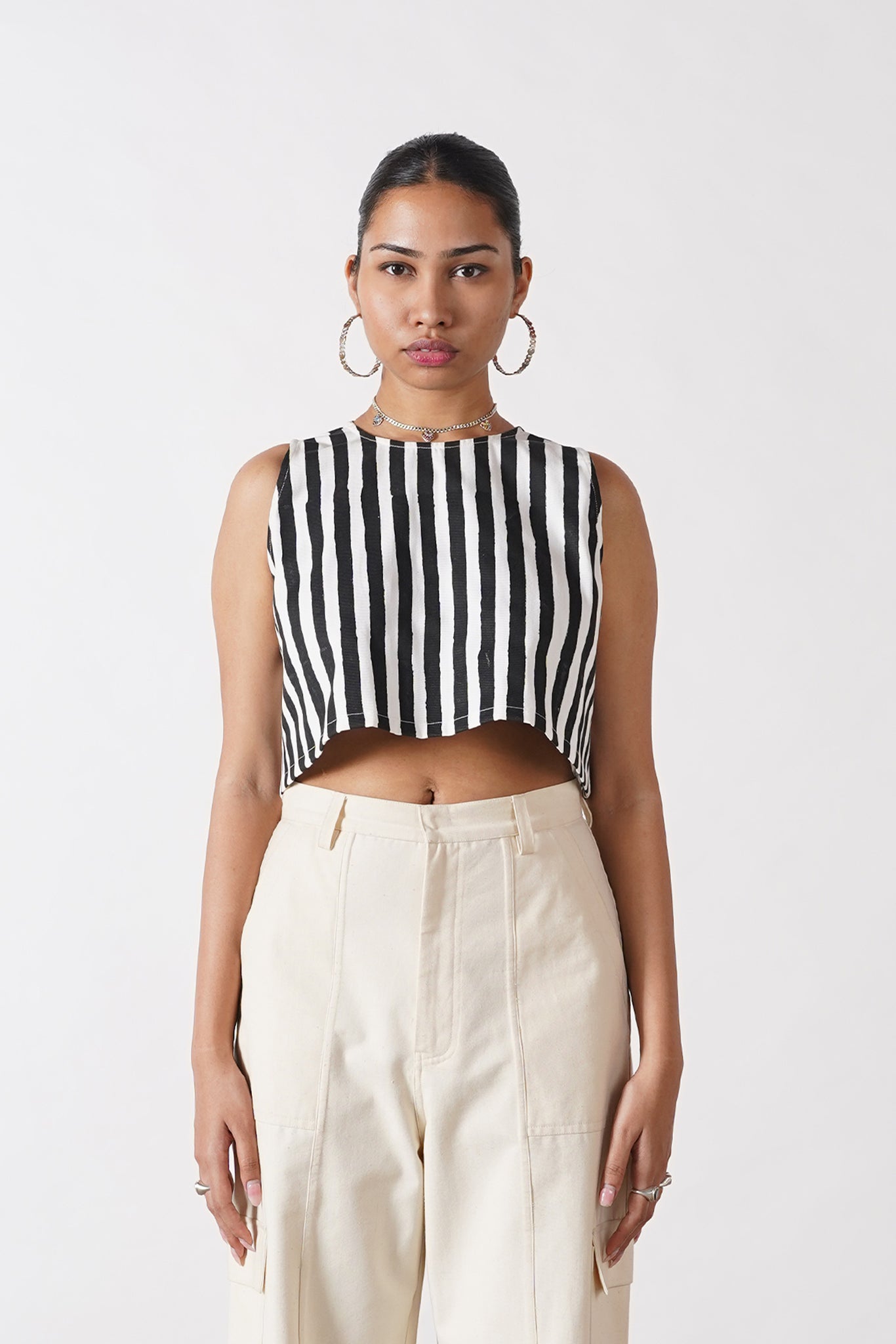 Tie Back Blouse [Black] - L