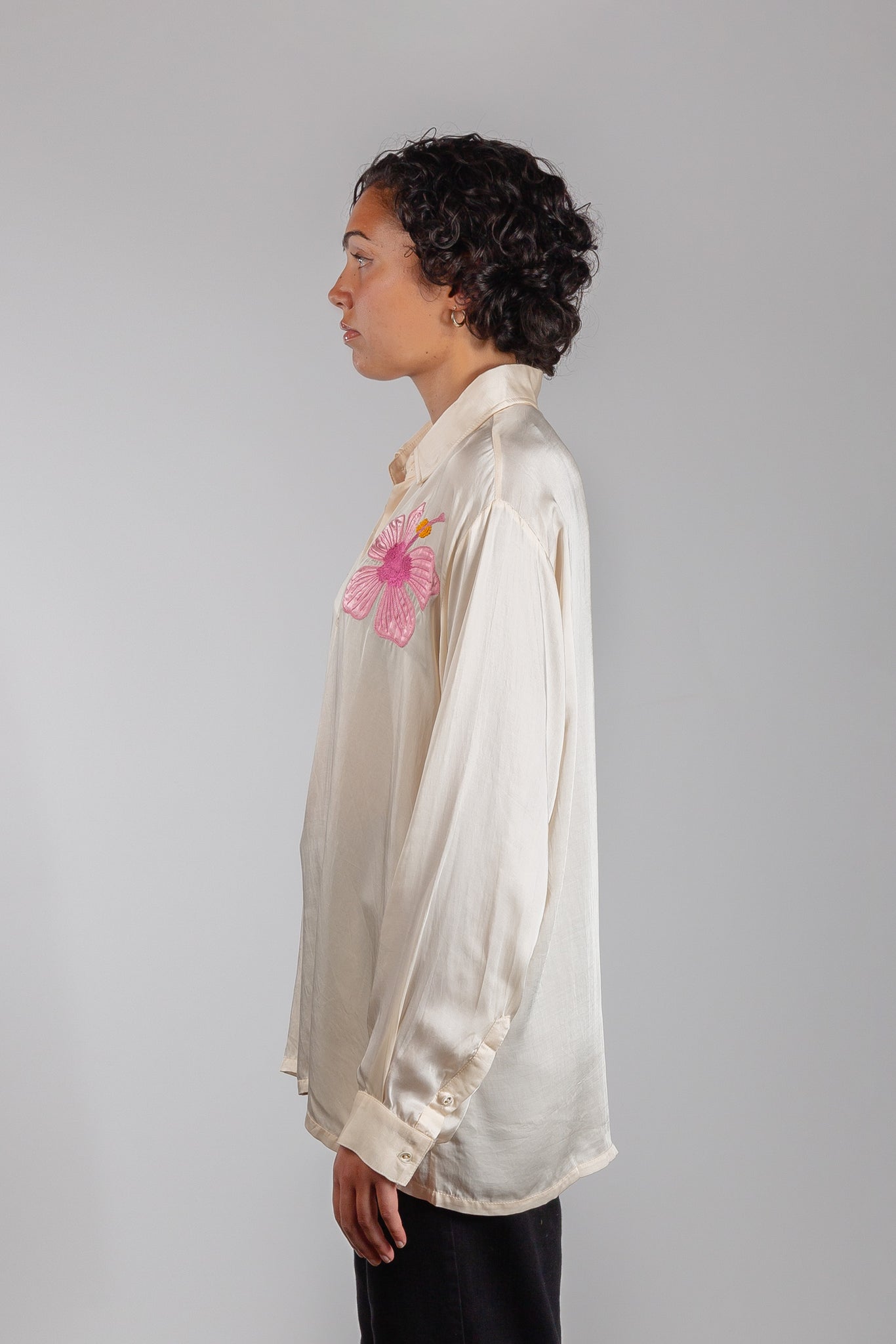 Hibiscus Embroidered Shirt