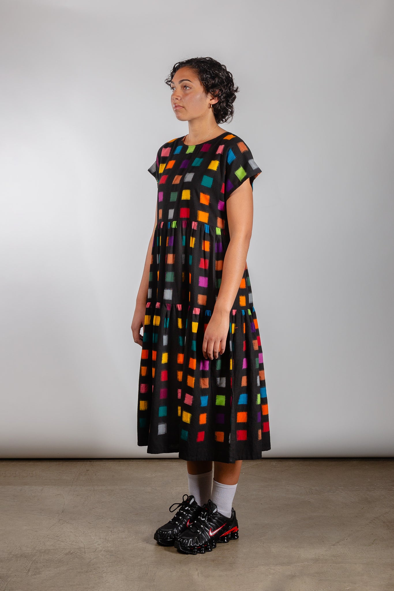 Ikat Tier Dress [Black]