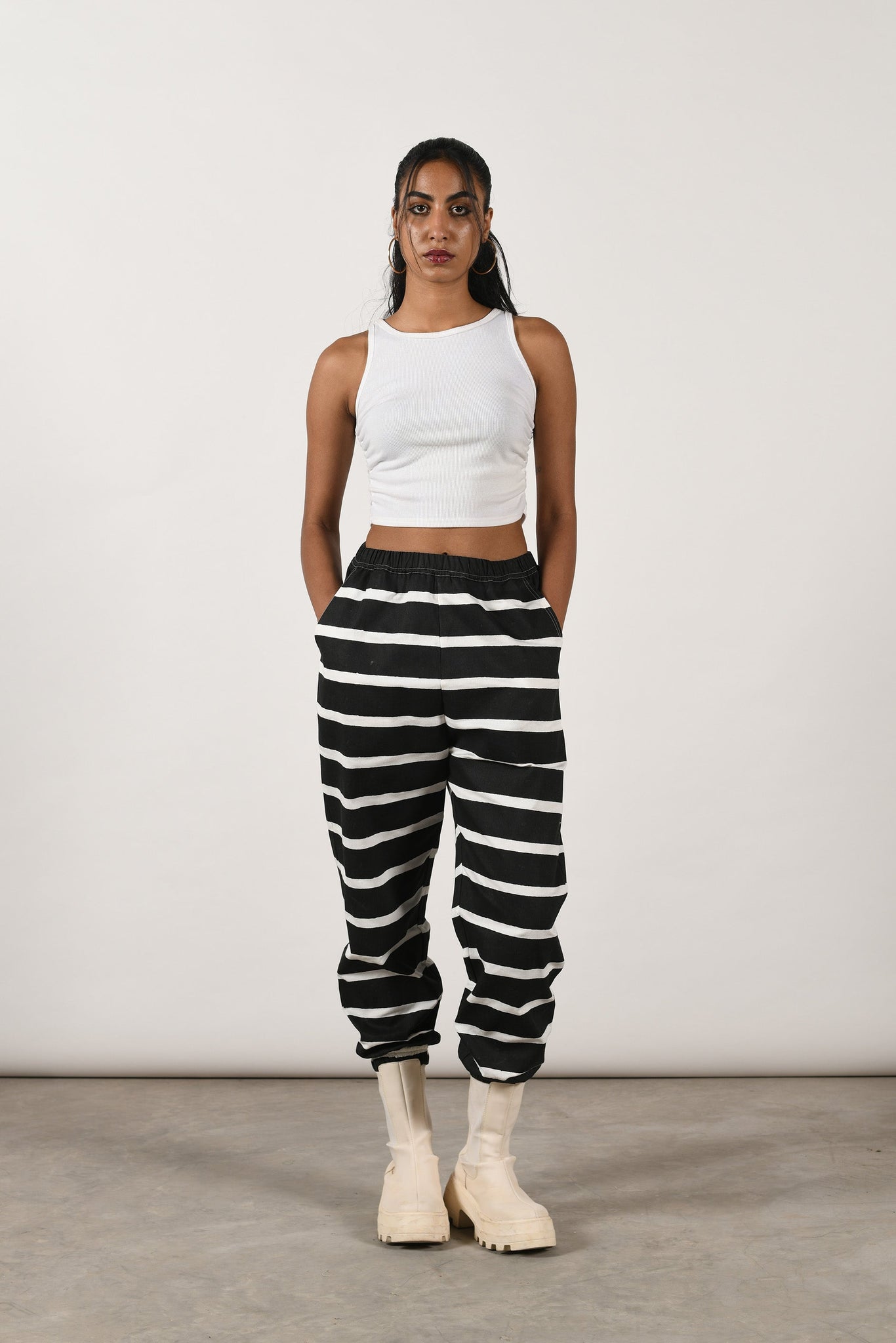 Zebra Fish Stripe Pants - S