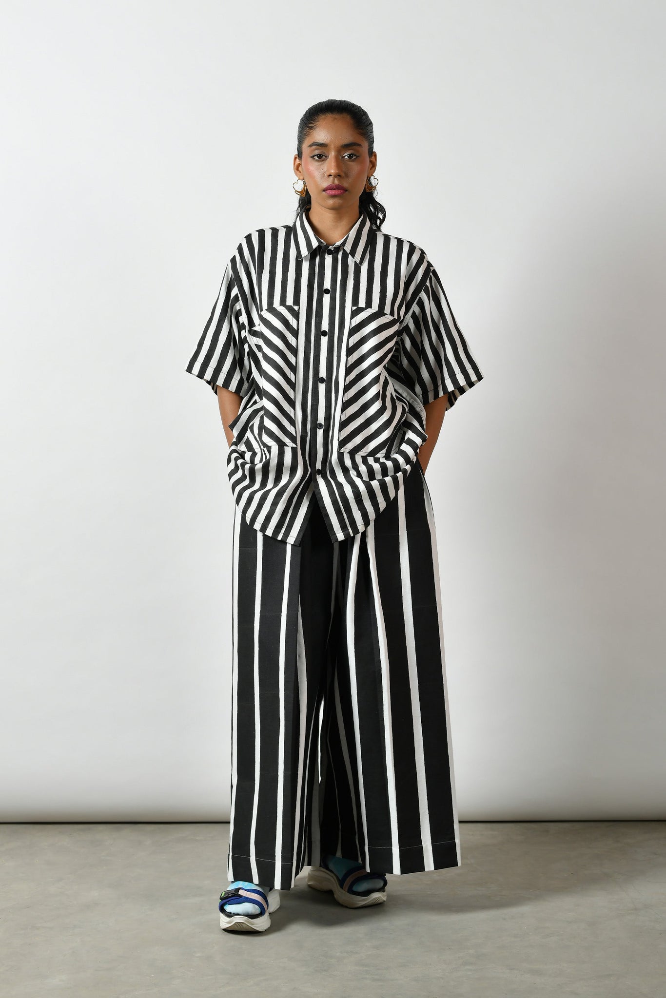Black or White Classic Striped Shirt