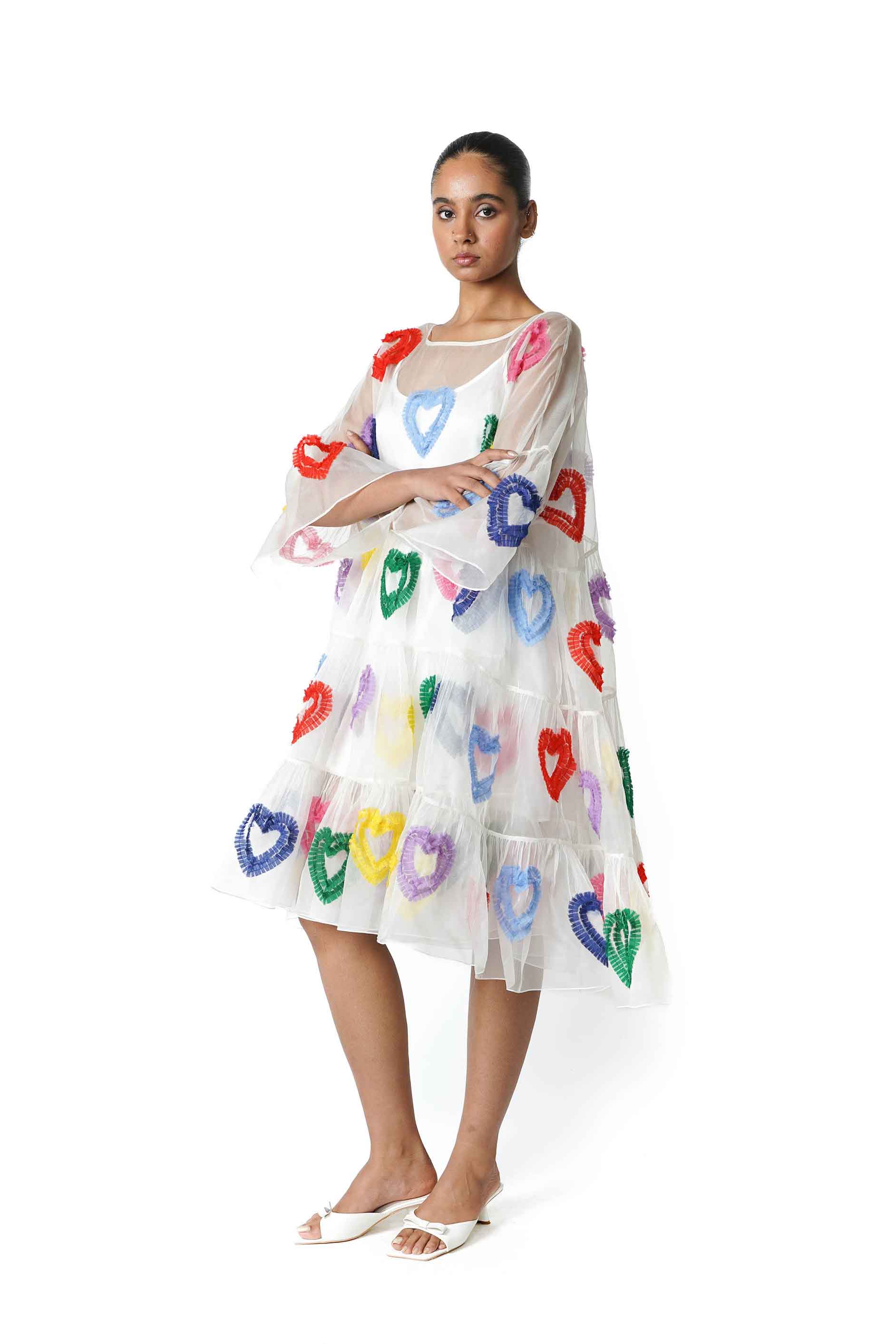 All Hearts Organza Tier Dress  NORBLACK NORWHITE