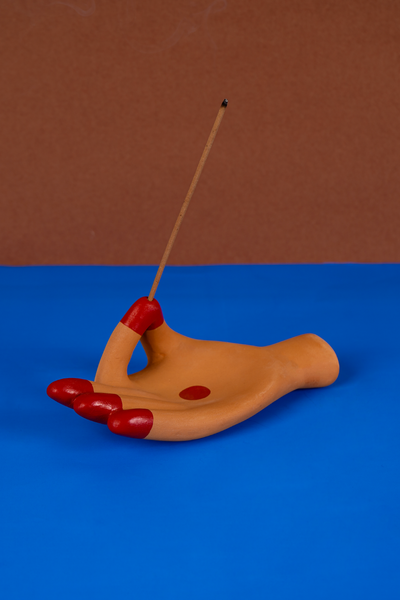 Alta Incense Holder with Claymen [Terracota & Red