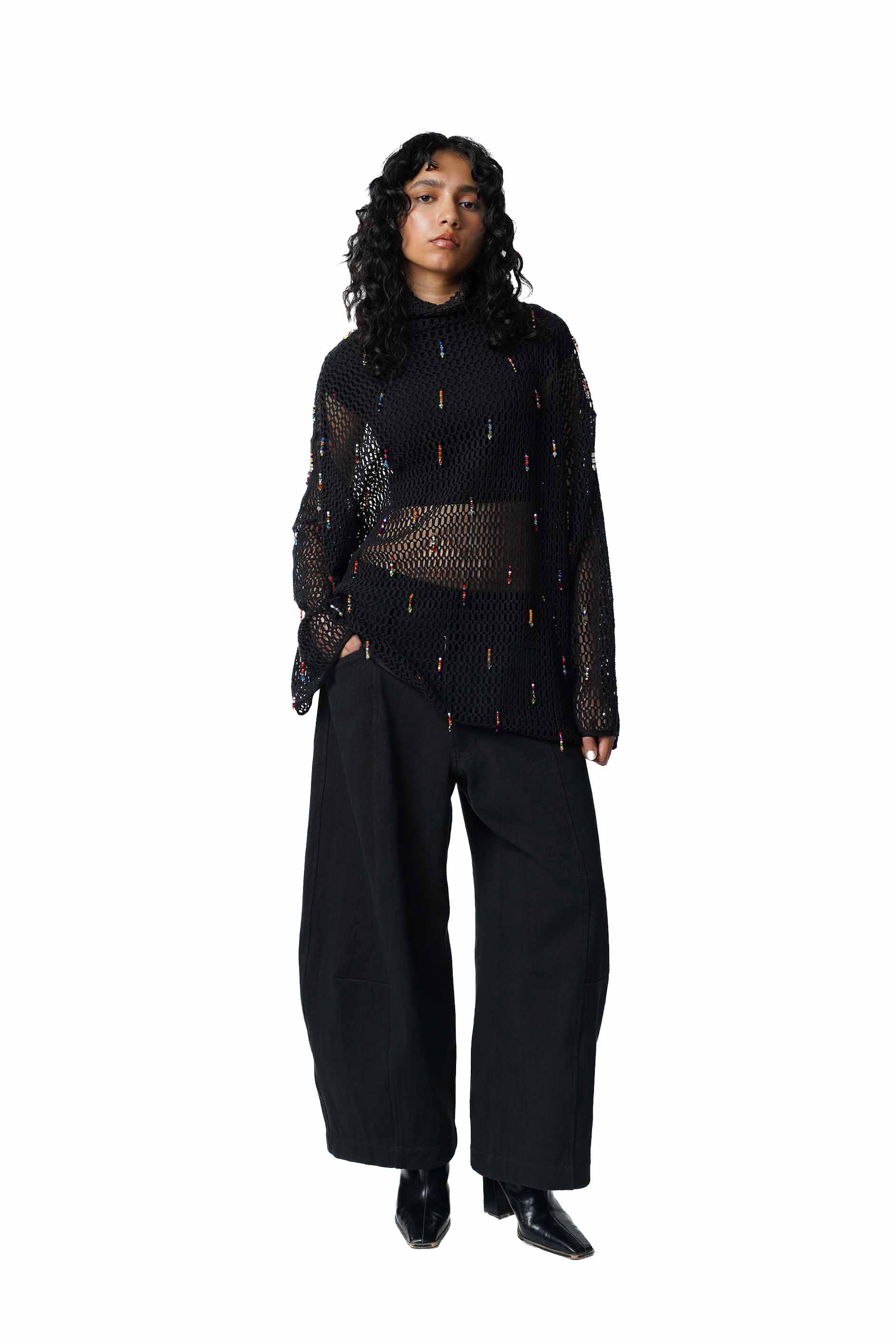 Beaded Mesh Top – NORBLACK NORWHITE