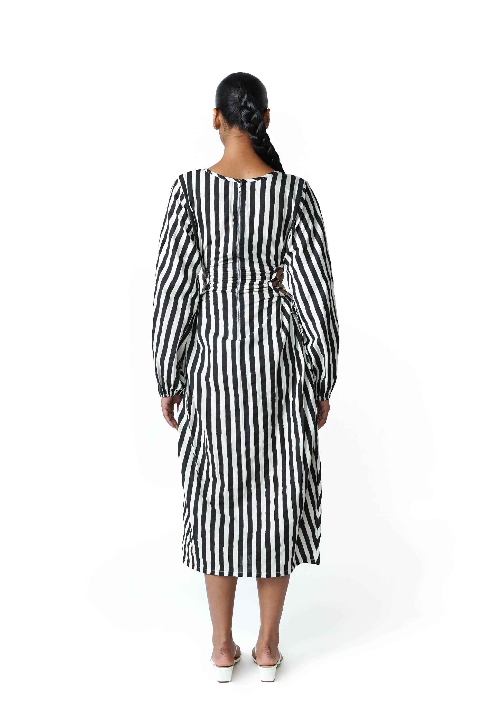 black and white block dress NorBlack NorWhite Cut Out Dress – Adjustable Sides