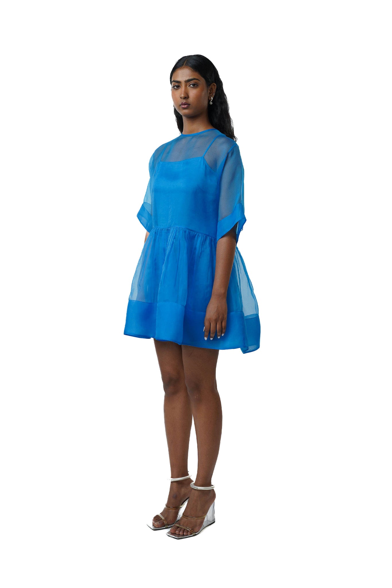 Bow Back Dress XL / Blue / Organza