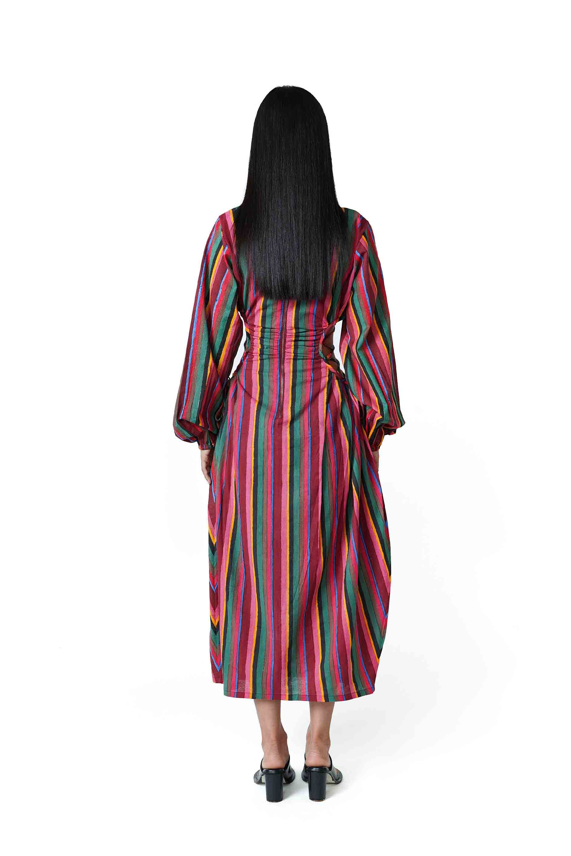 Cut Out Dress L / Multi / Block Print