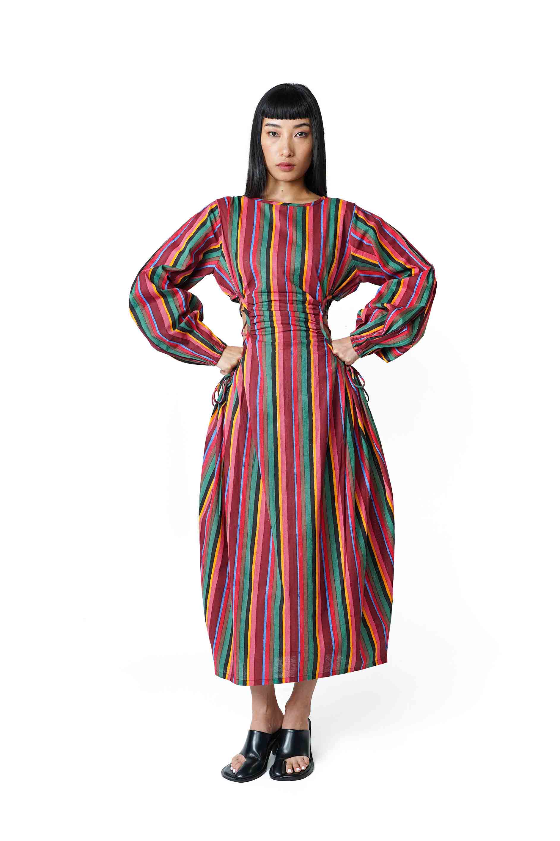 Cut Out Dress L / Multi / Block Print