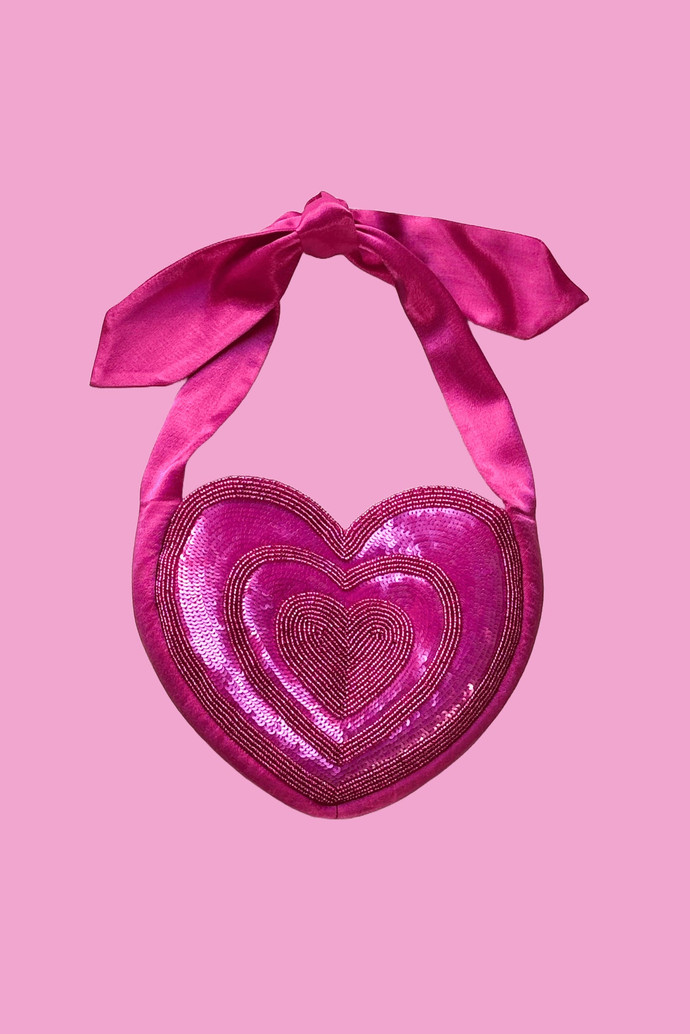 Heart in Heart Knot Purse (Hot Pink)