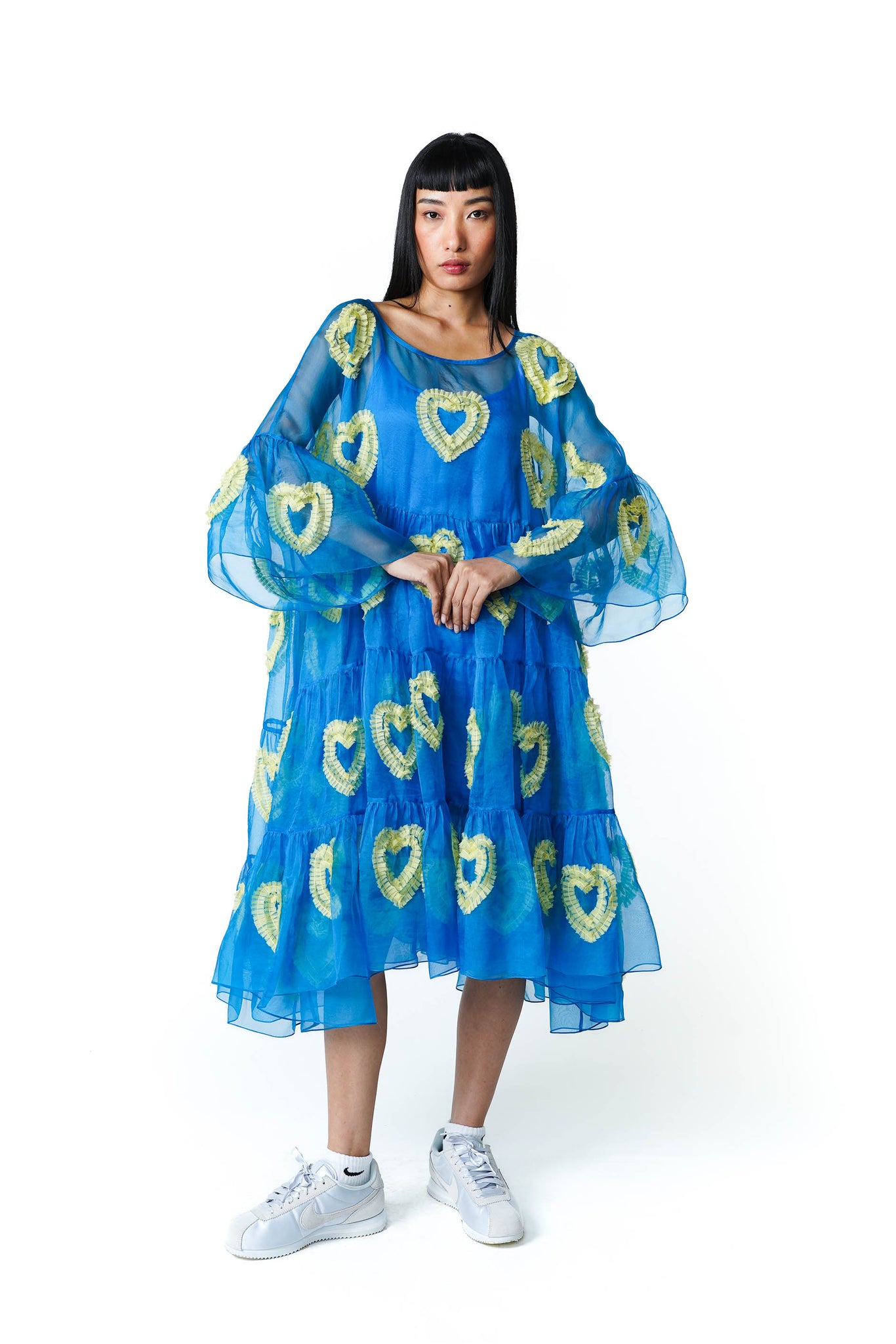 All Hearts Tier Dress [Lime Blue]
