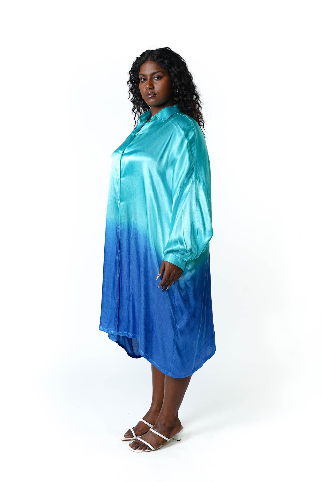 Square Shirt Dress [Andaman Blue]