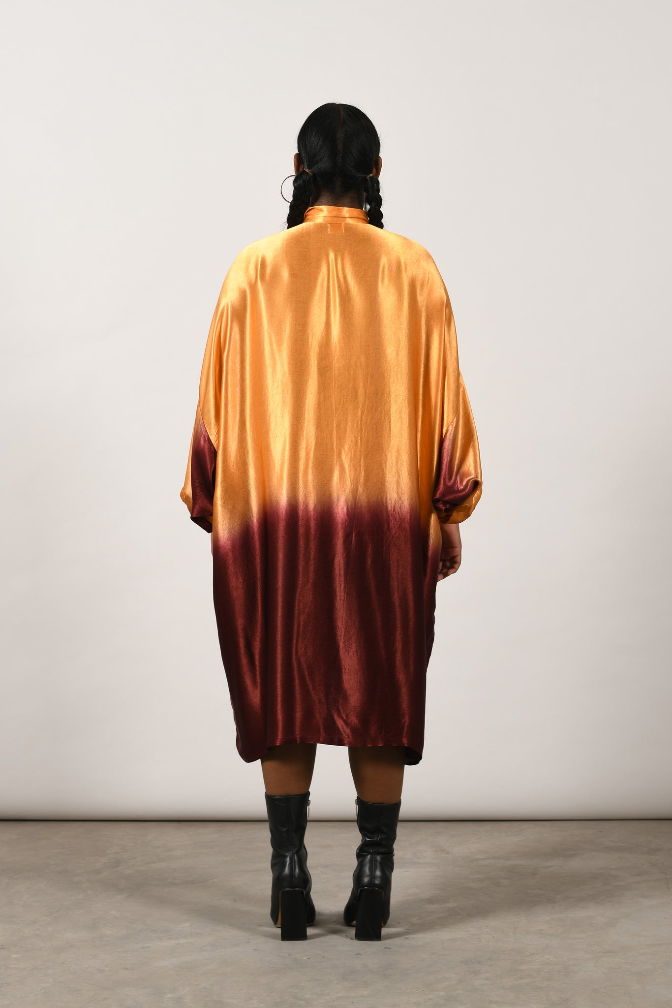 Coffee Biscotti Square Shirt Dress -  Free Size