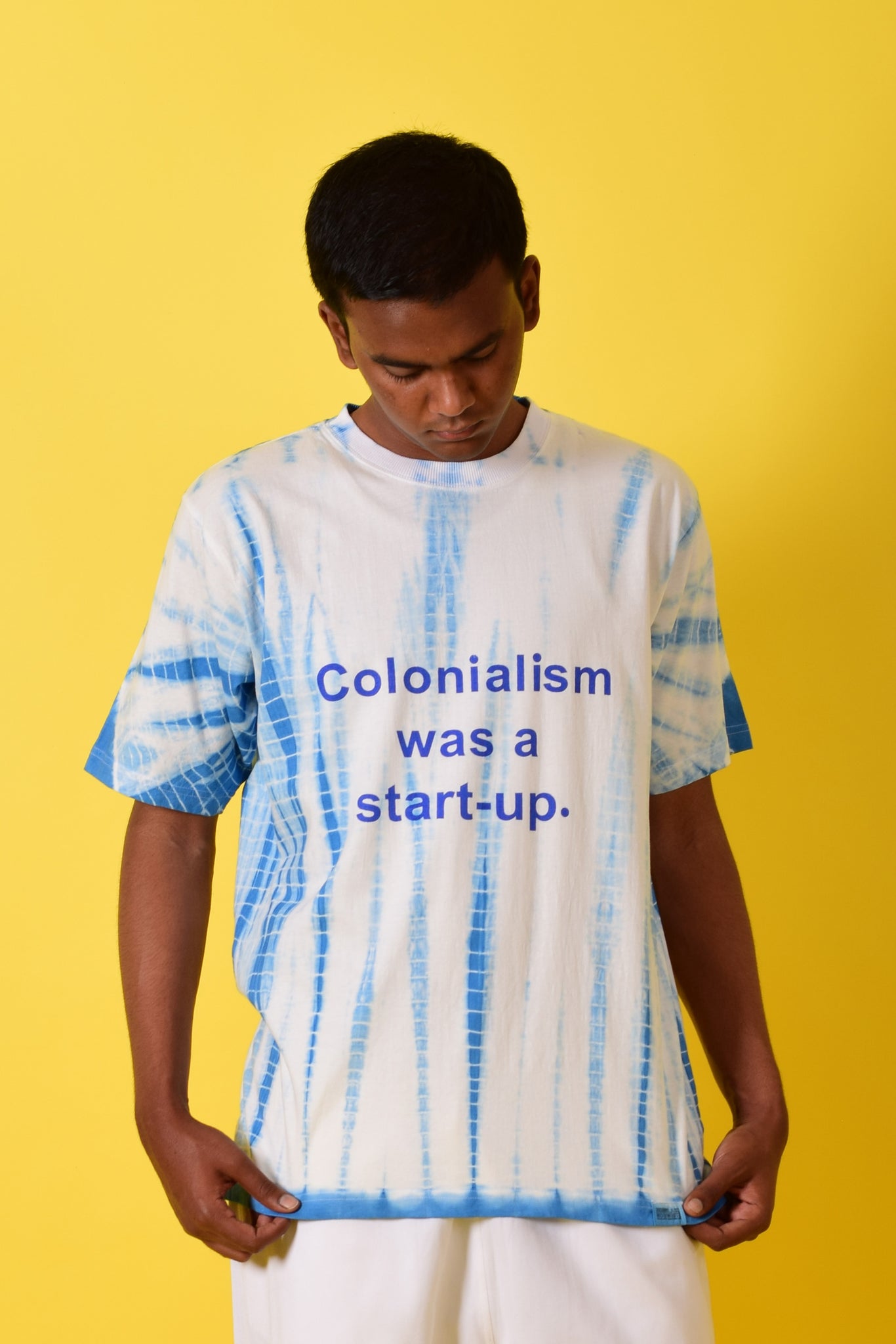 Colonialism Was A Start- Up Tee - Blue